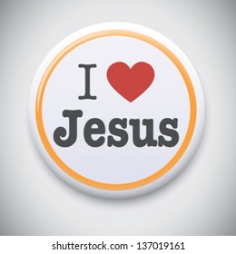 I love Jesus -Vector button badge