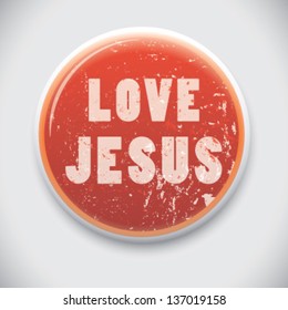 Love Jesus - Vectore Button Badge