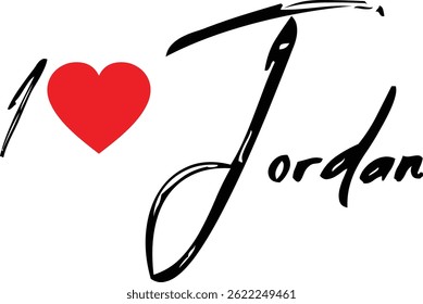 J'Aime Jordan Nom Country En Grunge Typographie De Texte