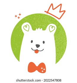 Love, joy and tenderness. The vector illustration depicts a cute animal with its tongue sticking out. The symbol of a romantic holiday. Children's sticker. Design element for social assistance.