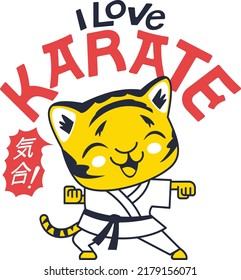 I love Karate Vdector Design for Sticker and T-Shirt