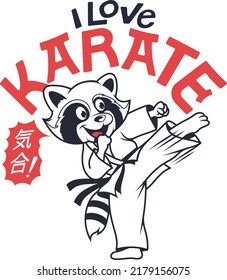 I love Karate Vdector Design for Sticker and T-Shirt