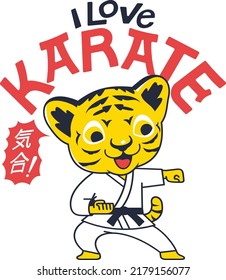 I love Karate Vdector Design for Sticker and T-Shirt