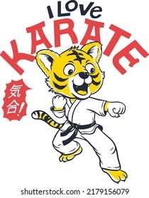 I love Karate Vdector Design for Sticker and T-Shirt