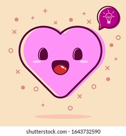 Love kawaii symbol. Cute cartoon element. Eps 10 vector. Heart cartoon