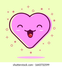 Love kawaii symbol. Cute cartoon element. Eps 10 vector. Heart cartoon