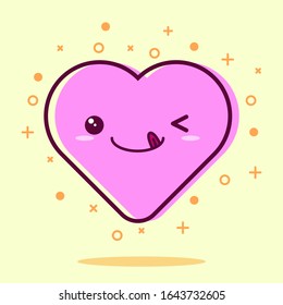 Love kawaii symbol. Cute cartoon element. Eps 10 vector. Heart cartoon