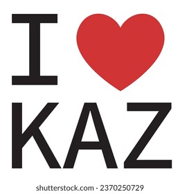 I love Kazakhstan typography vector