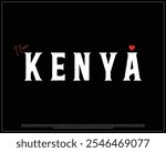 I love KENYA, I love KENYA typography design with a national flag and heart on black background, Independence Day of KENYA, KENYA Typographic Design, Love for Country, Jamhuri Day design