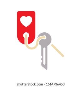 love key icon. flat illustration of love key vector icon. love key sign symbol
