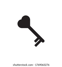 love key icon glyph vector illustration black design. isolated on white background