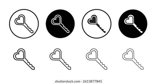 Love key icon Isolated flat vector in outline