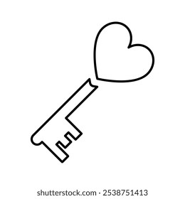 Love key Icon Line Vector graphics