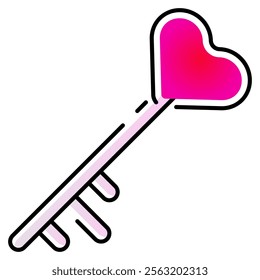 love key icon outline gradient colour style. Suitable for website design, logo, app, UI and etc. Based on the size of the icon in general, so it can be reduced.