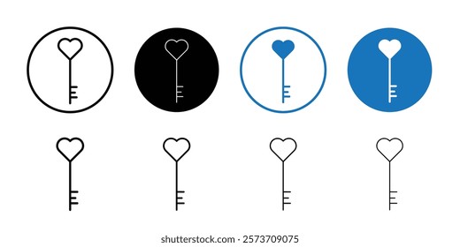 Love key icon Thin line art isolated
