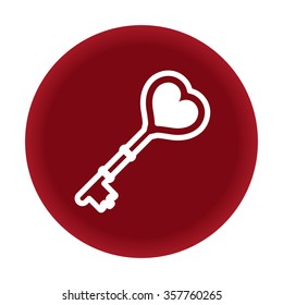 Love key icon. Vector illustration eps 10.