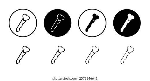 Love key icon vector line logo mark or symbol set collection outline style