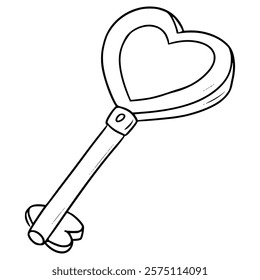 love key illustration hand drawn outline vector