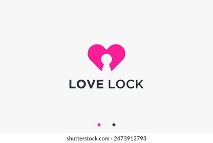 love with key logo design vector silhouette illustration
