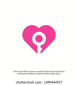 Love and Key logo icon design element