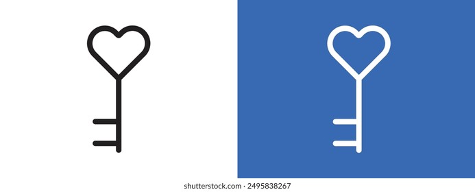 Love key logo sign set vector outline