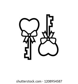 Love key valentines day vector icon