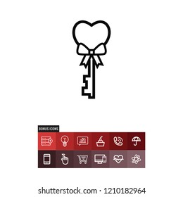 Love key valentines day vector icon