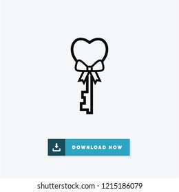 Love key valentines day vector icon