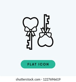 Love key valentines day vector icon