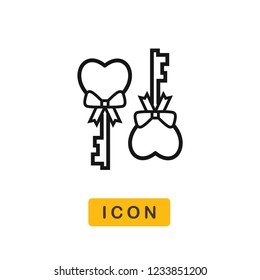 Love key valentines day vector icon