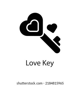 Love Key vector Solid Icon Design illustration on White background. EPS 10 File 