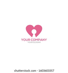 Love KeyHole Logo Design Vector