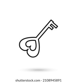 Love Keys Icon Flat Graphic Design