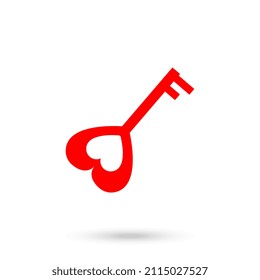Love Keys Icon Flat Graphic Design