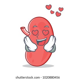 In Love Kidney Mascot Cartoon Style