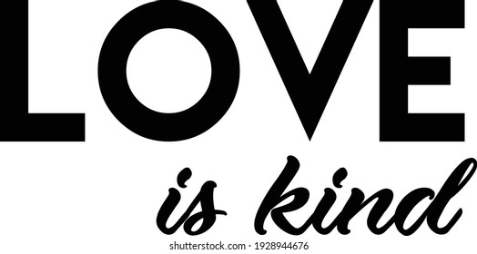Love is kind, Christian Quote for print or use as poster, card, flyer or T Shirt