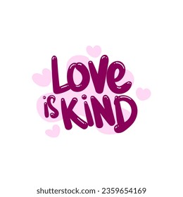 love is kind people quote typography flat design illustration