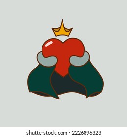 Vector del logo de Love King, en fondo gris.