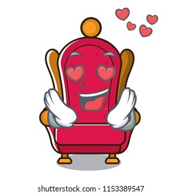 In love king throne mascot cartoon