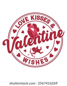 Love kiss and valentine wishes graphic design