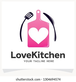 Love Kitchen Logo Design Template Inspiration