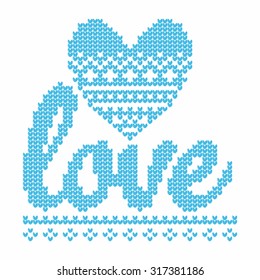 Love knitted pattern