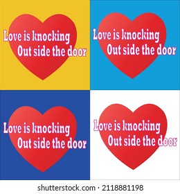 El amor está golpeando a un lado de la puerta   mejor diseño