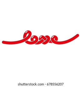 Love knot typography. Heart knot typography. Creative love logotype.