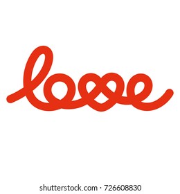 Love knot typography. Heart knot typography. Creative love logotype.