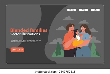 Love Knows No Boundaries. Two adoring women stand in nature, holding their precious child, showcasing the beauty and resilience of lesbian families in today's society. Flat vector.