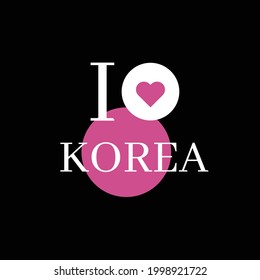 I love korea t-shirt design vector