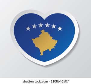 love kosovo flag vector