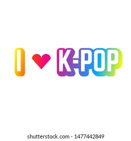 I love K-pop design card. Colorful lettering on white background. Great for sticker.