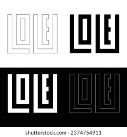 Love Kufi Calligraphic Design, Love Phrase Design